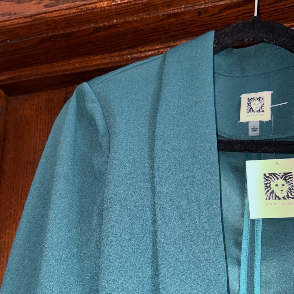Anne Klein Deep Teal Blazer with Rolled Cuffs - Picture 4 of 5
